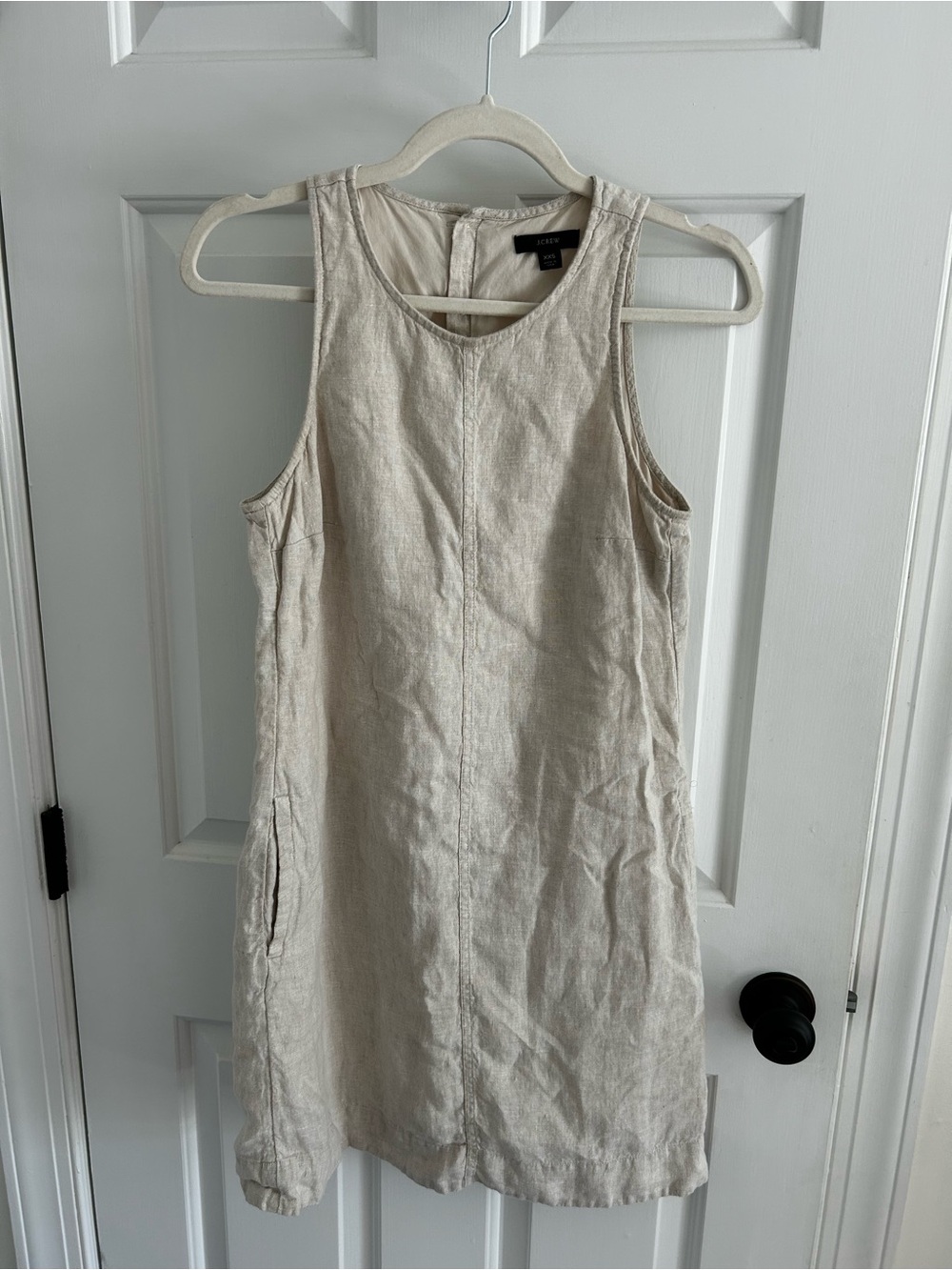 J crew Neutral Linen Shift Dress - Sleeveless Casual